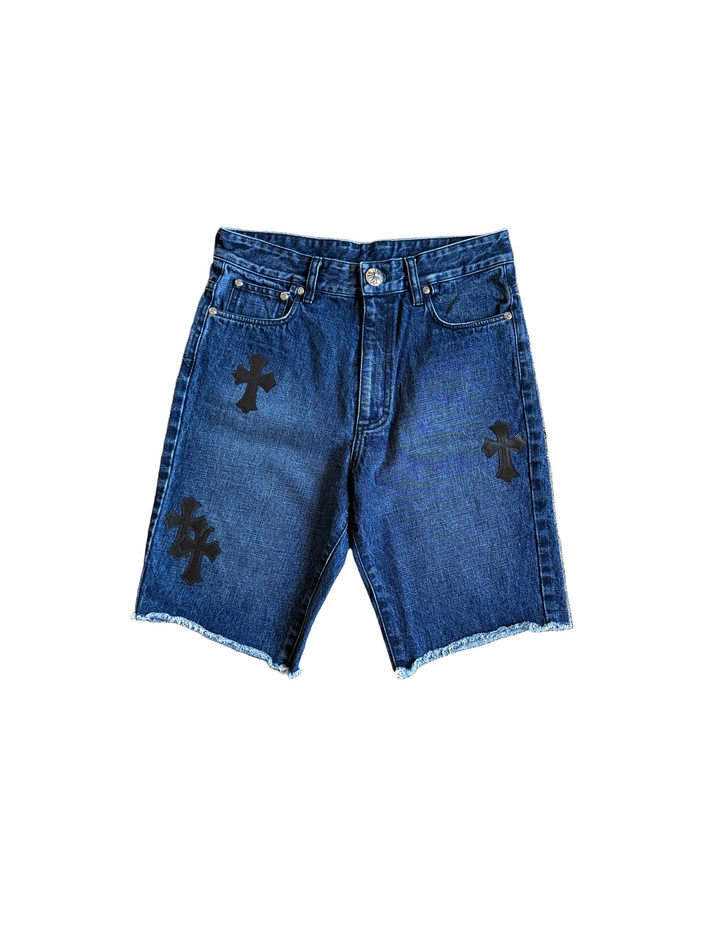 Chrome Hearts Cross Patch Denim Shorts Blue