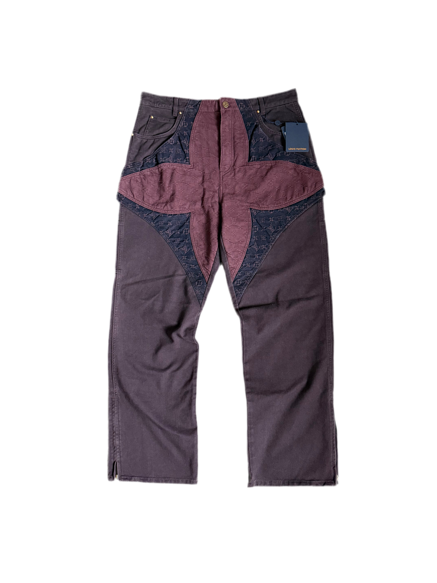 Louis Vuitton Flower Monogram Baggy Jeans Burgundy