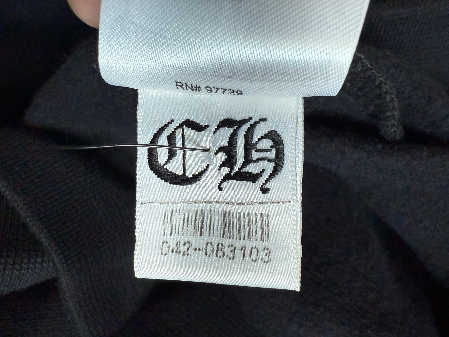 Chrome Hearts Vertical Logo Pullover Hoodie Black/Blue