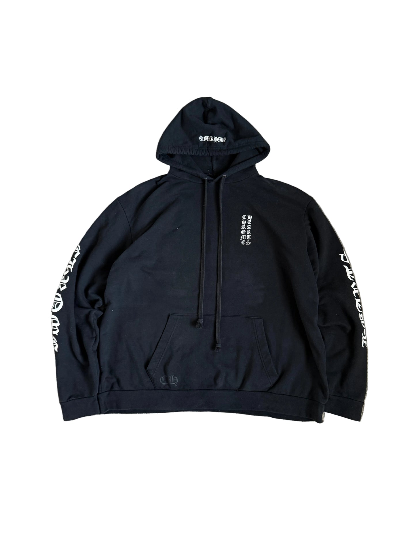 Chrome Hearts Vertical Logo Pullover Hoodie Black