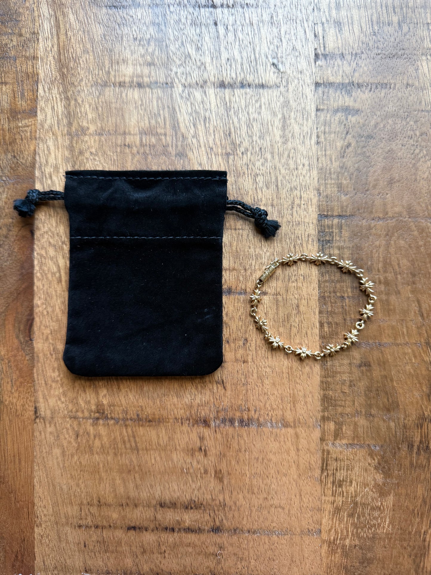 Chrome Hearts 22k Gold Tiny E Bracelet 11 Link