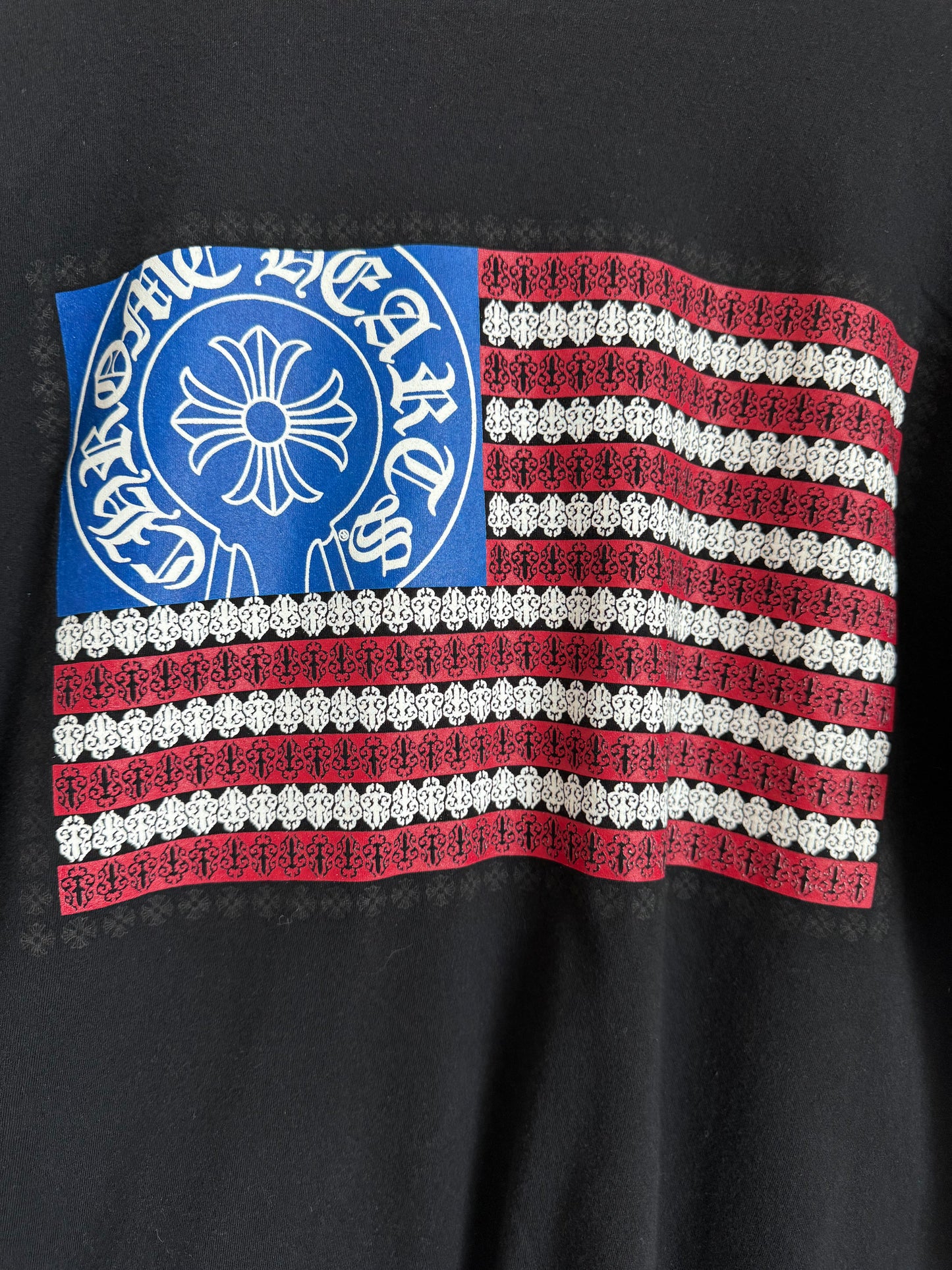 Chrome Hearts USA Flag Logo SS T-Shirt Black