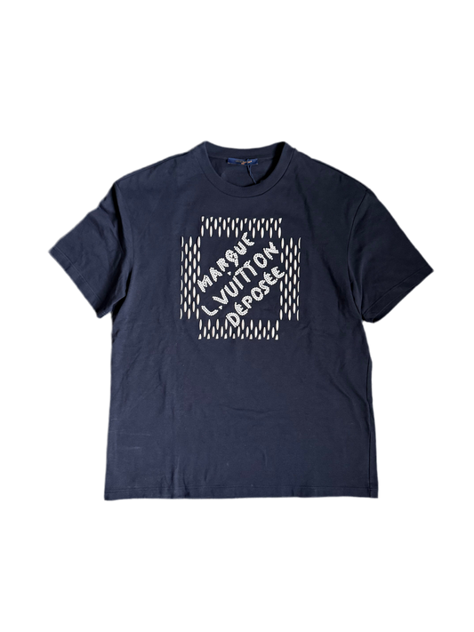 Louis Vuitton Pearl Marquee Logo SS T-Shirt Navy