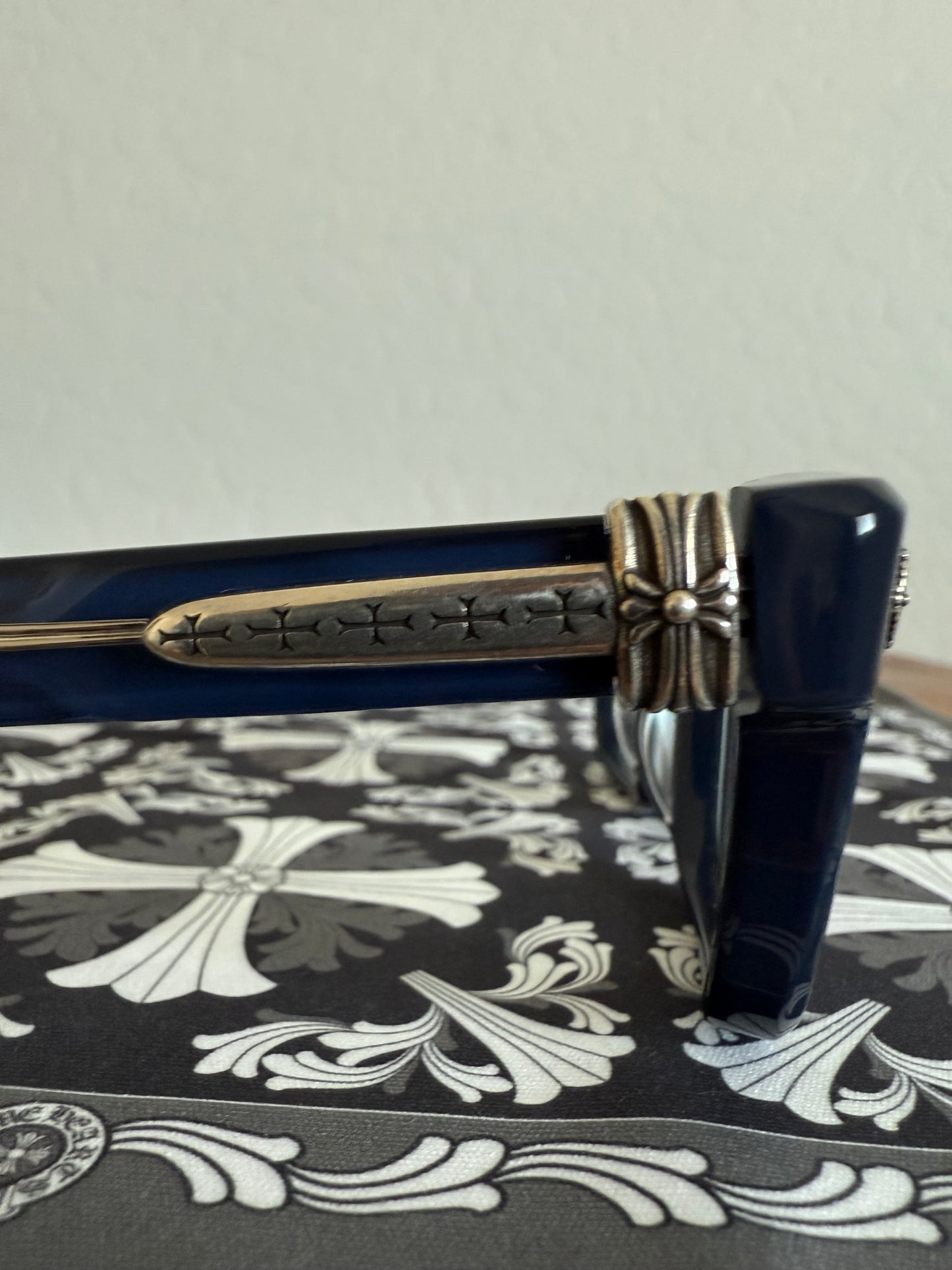 Chrome Hearts Pen 15 Glasses Clear Navy/Silver