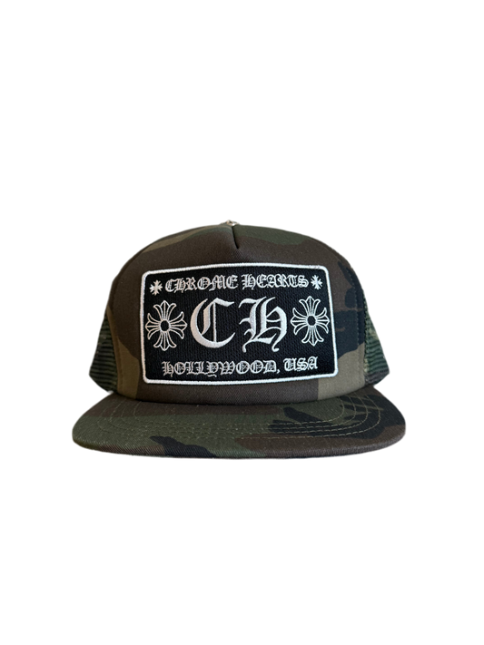 Chrome Hearts Hollywood Patch Trucker Hat Camo