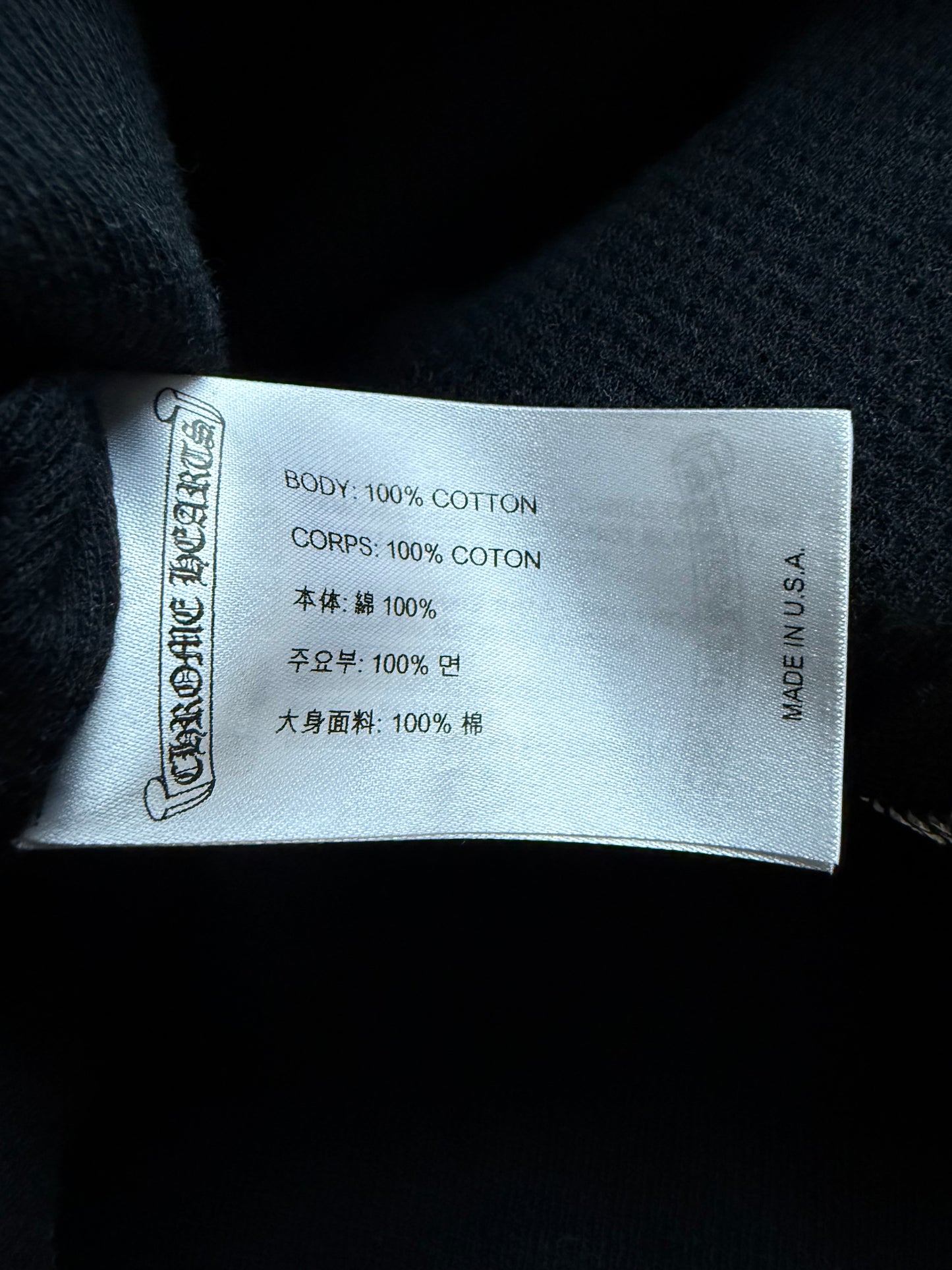 Chrome Hearts Vertical Logo Thermal Zip Up Hoodie