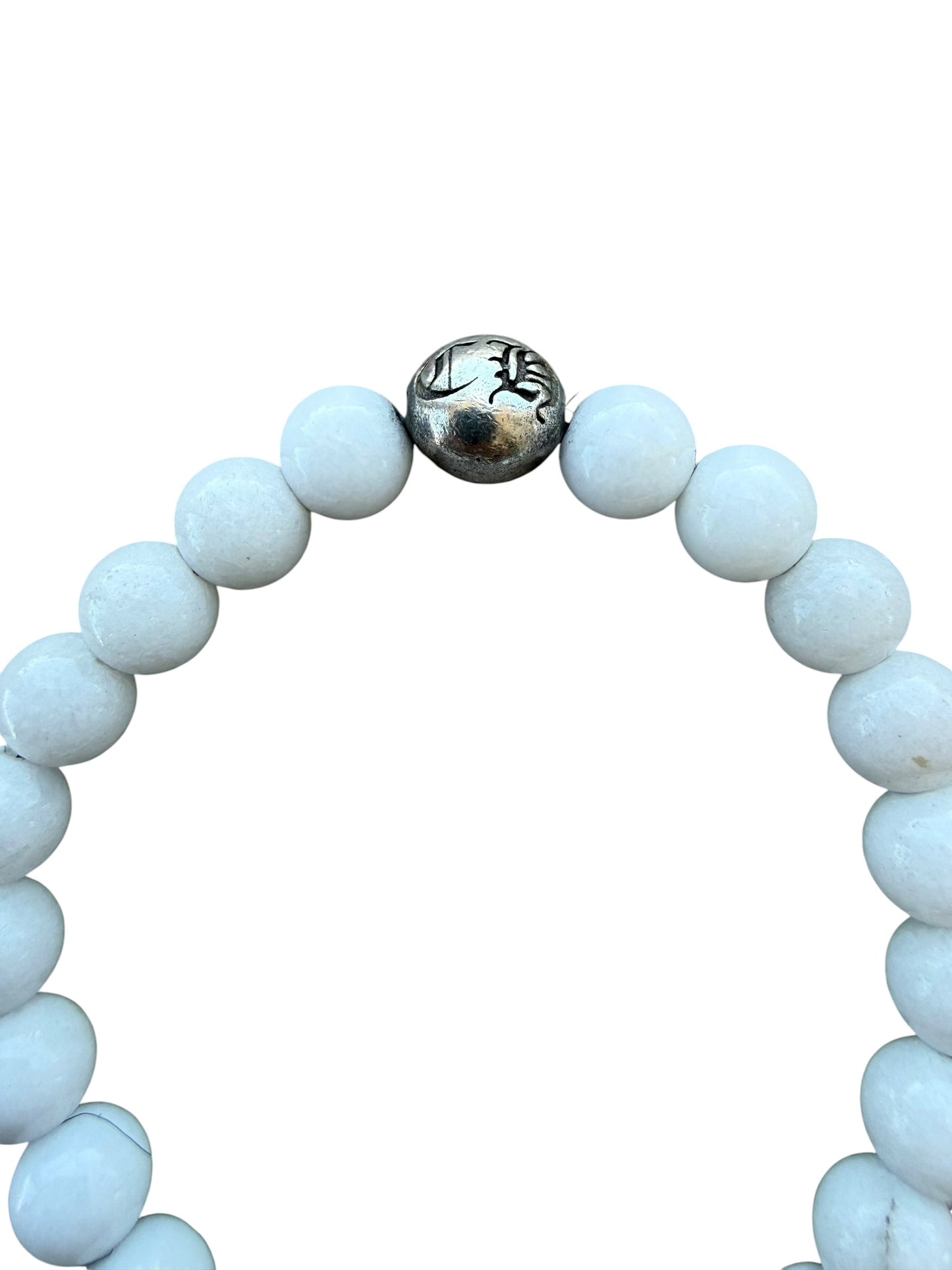 Chrome Hearts Plus Cross Charm Onyx Bead Bracelet