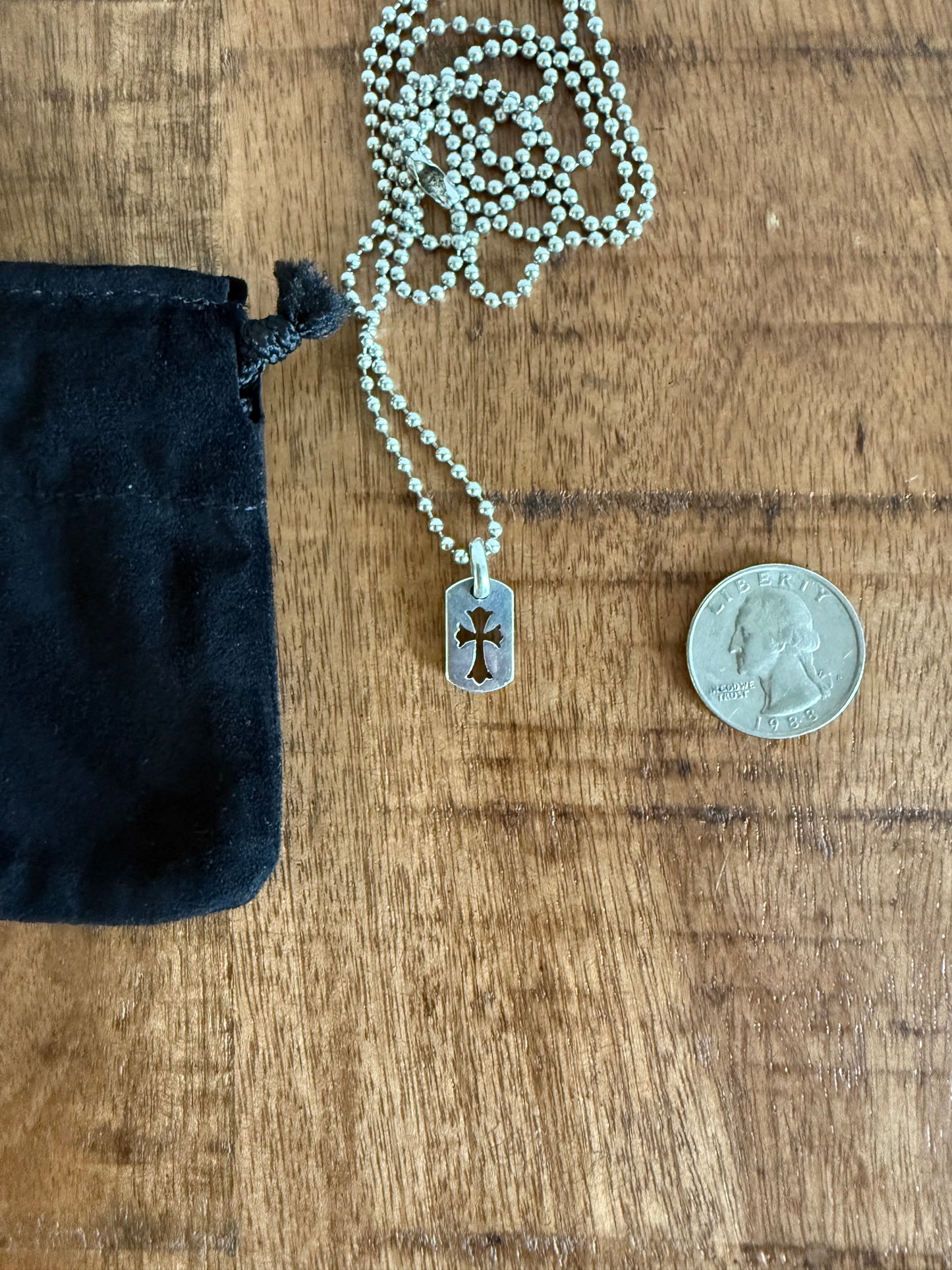 Chrome Hearts Cross Cut Out Dog Tag .925 Silver Charm