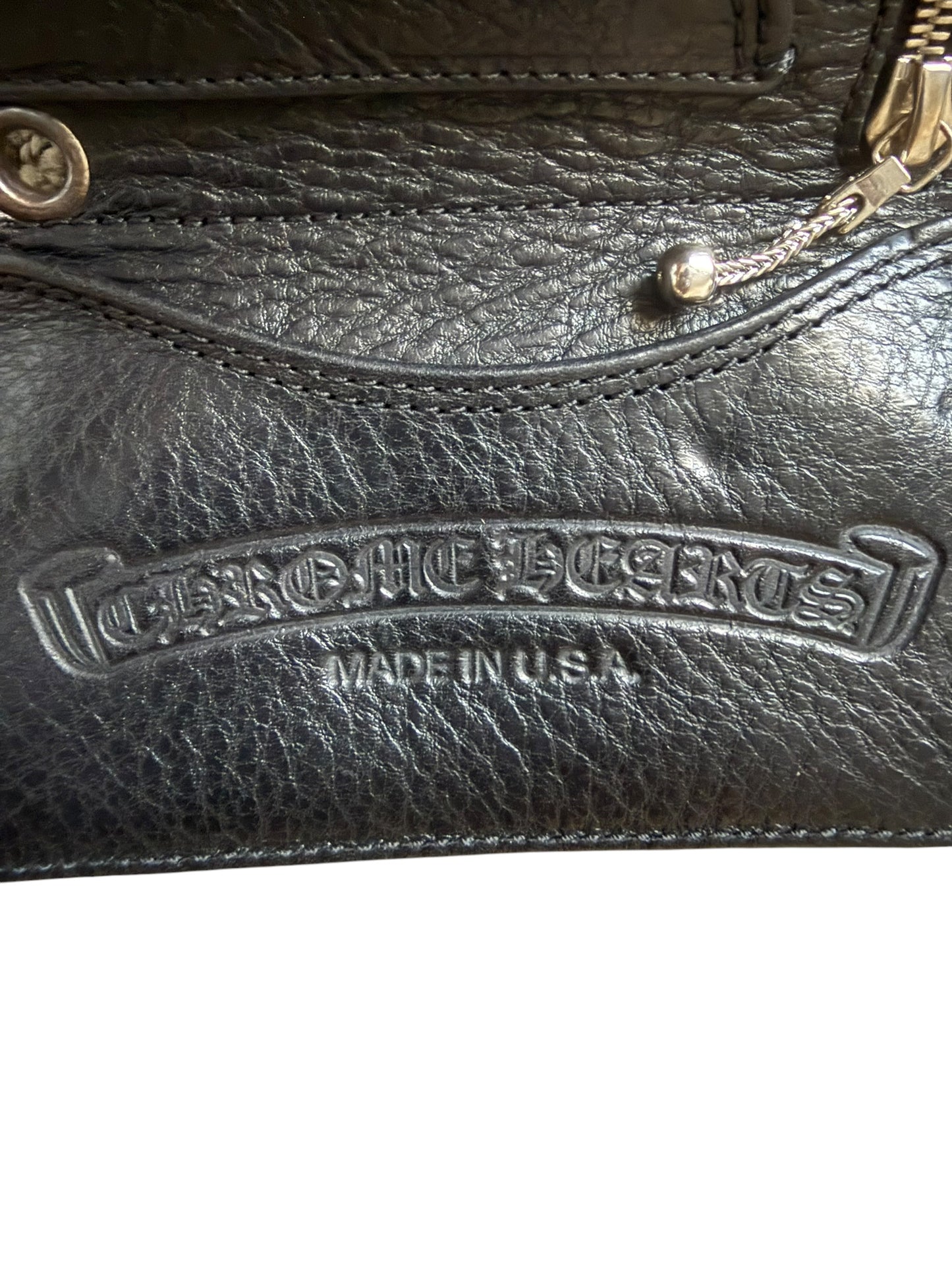 Chrome Hearts Cross Patch Trifold Leather Wallet