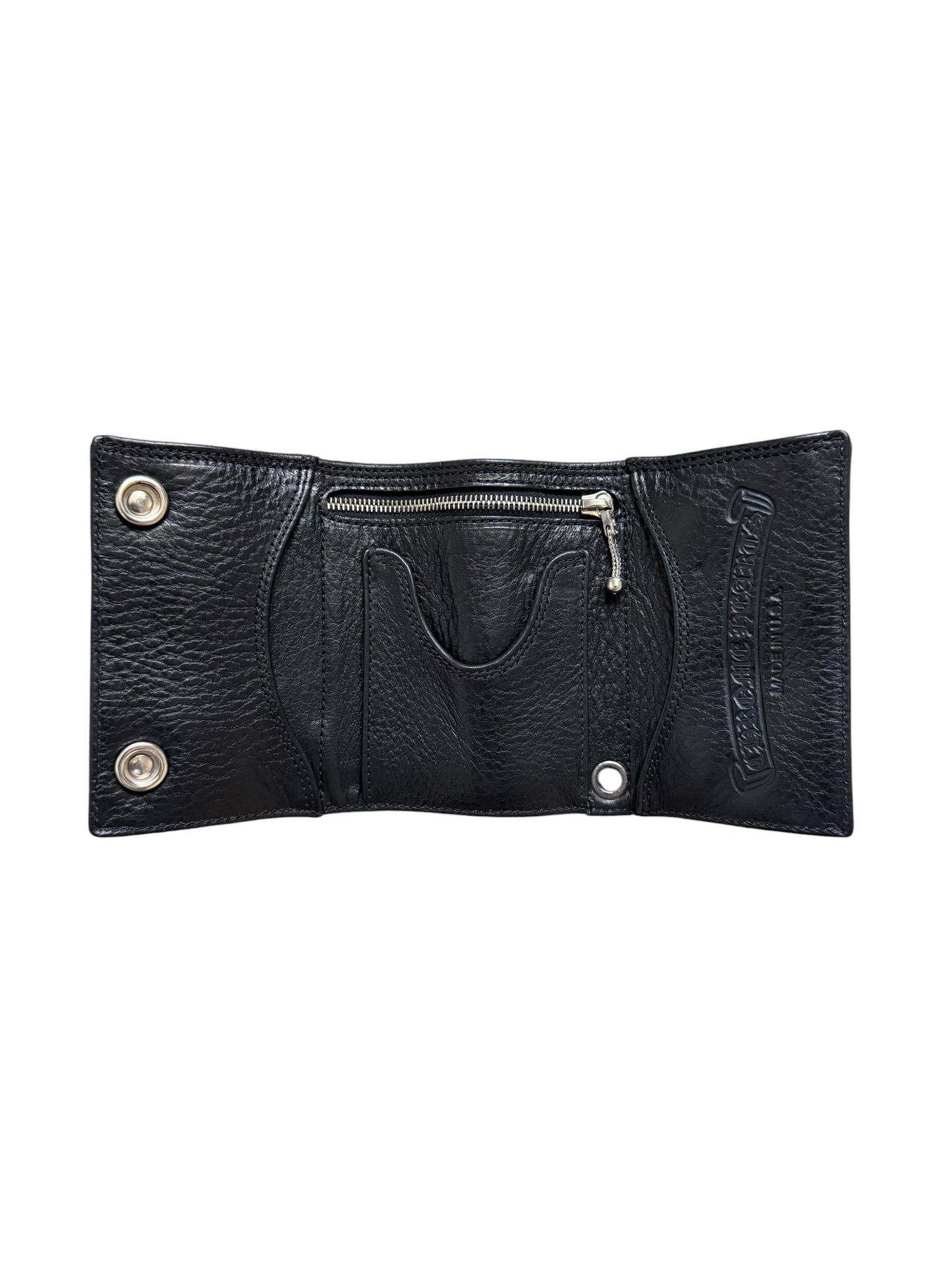 Chrome Hearts Cross Patch Trifold Leather Wallet