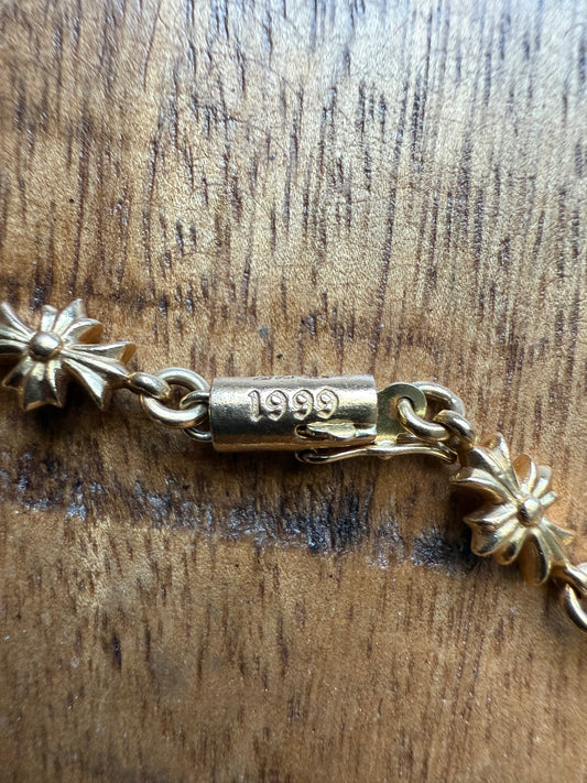 Chrome Hearts 22k Gold Tiny E Bracelet 11 Link