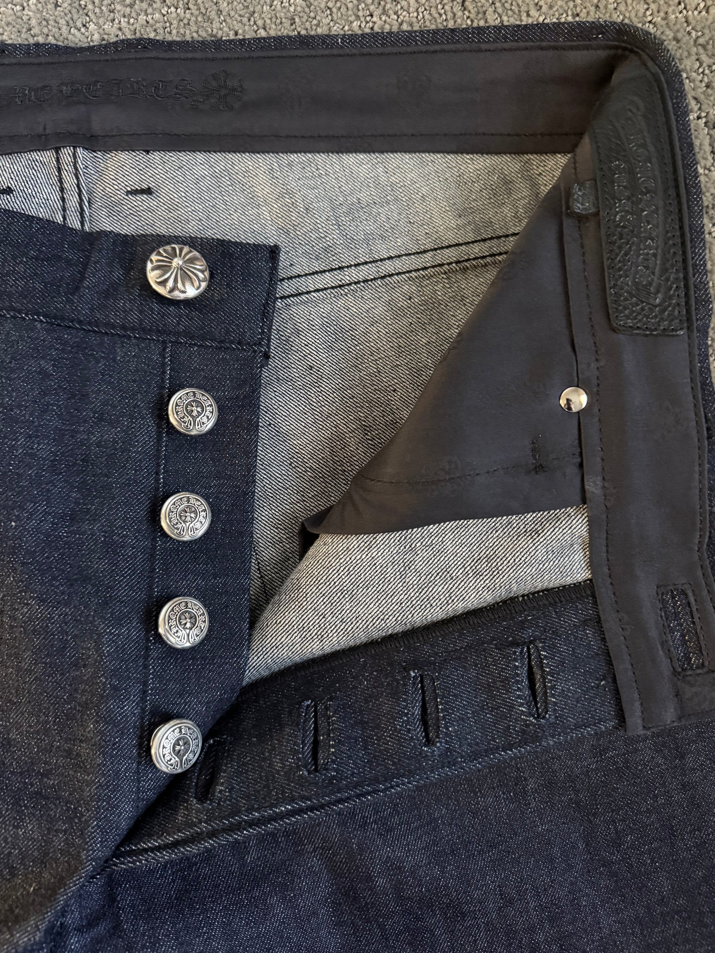 Chrome Hearts KS Fit Baggy Denim Jeans Raw Indigo