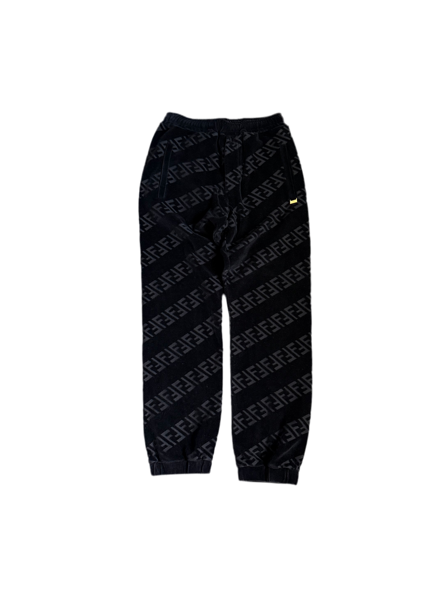 Fendi Velvet Diagonal Mongram Sweatpants Black