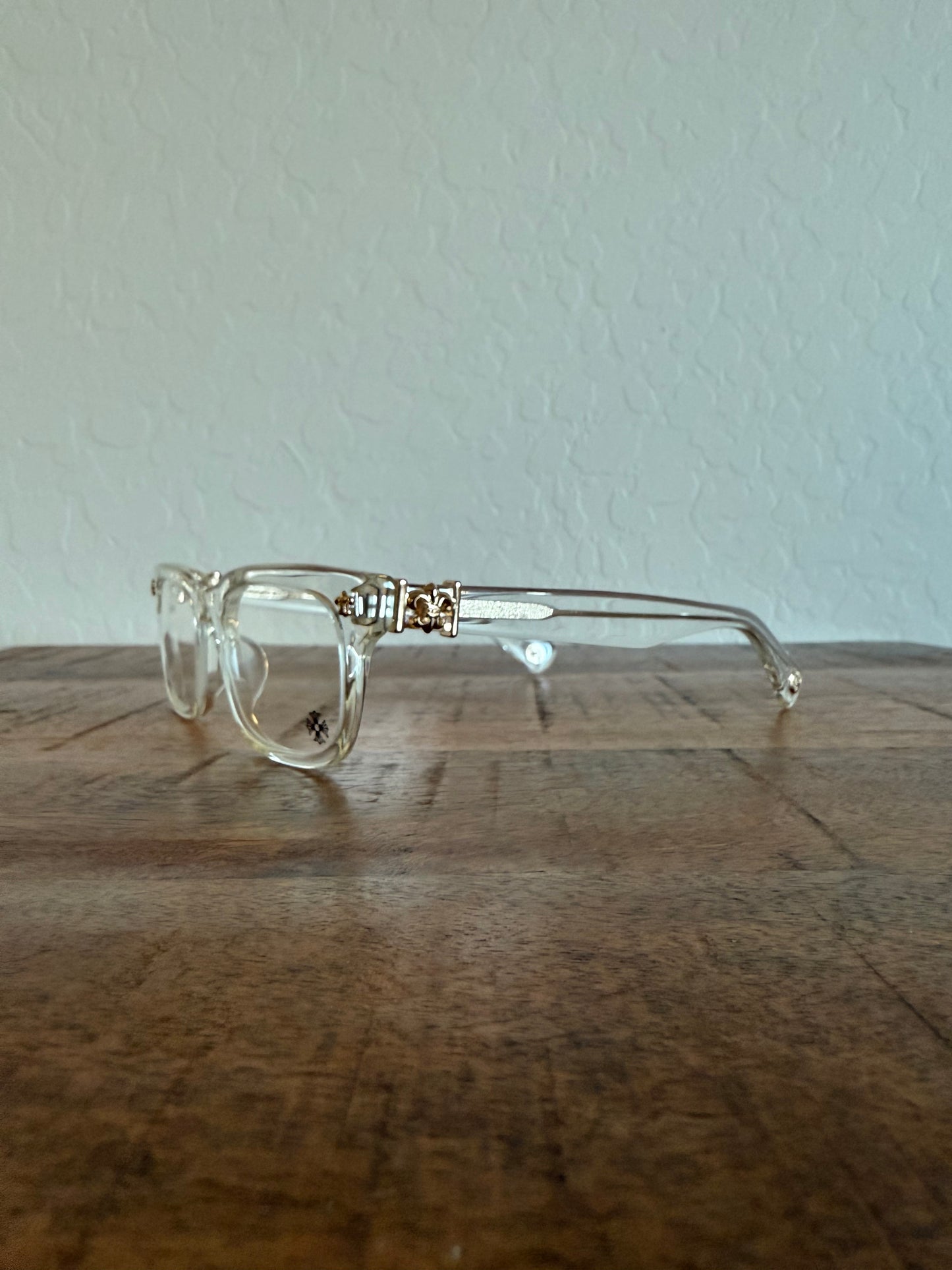 Chrome Hearts Gittin Any Glasses Crystal Clear Gold
