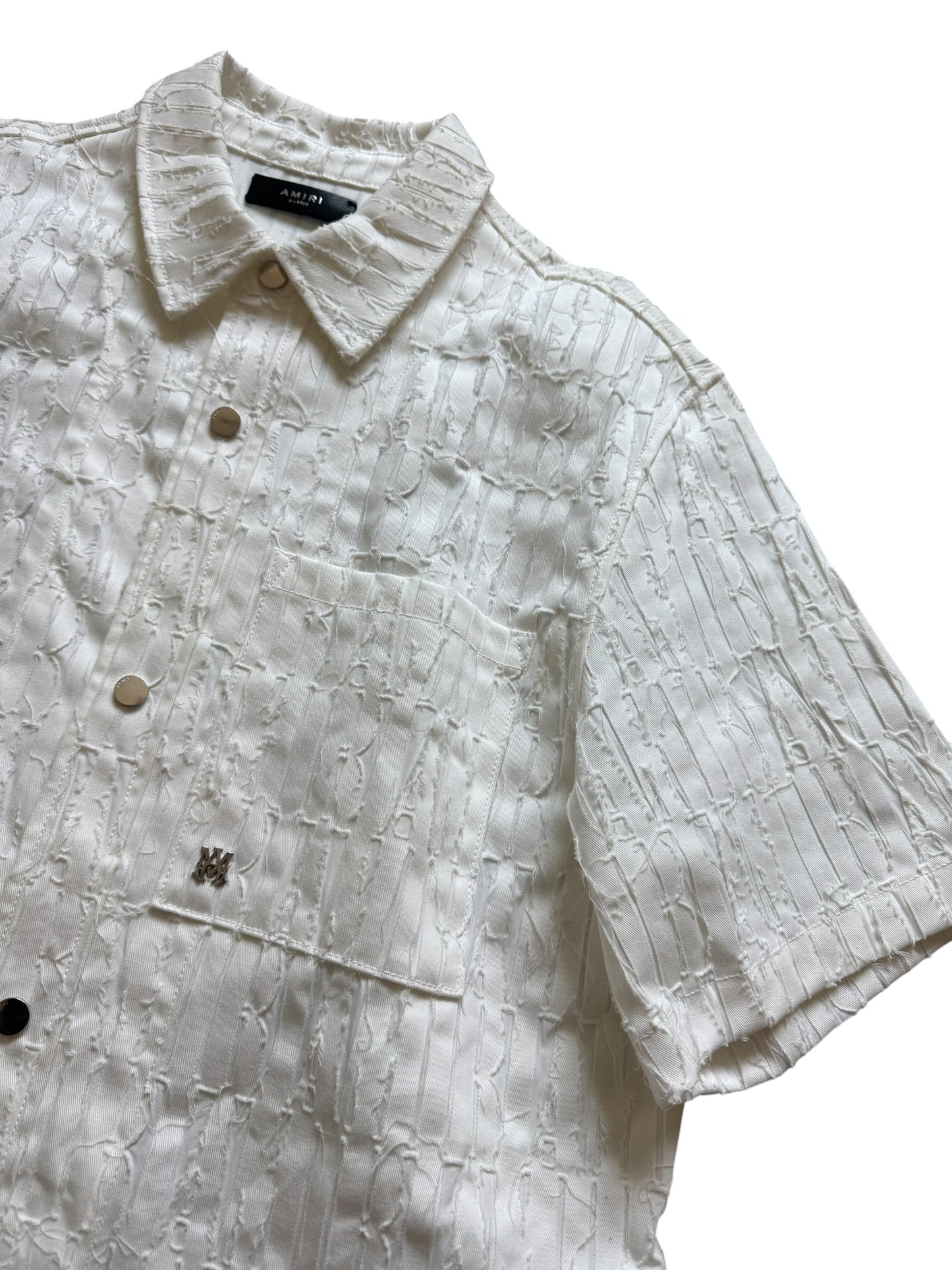 Amiri Burnout Logo Short Sleeve Button Up