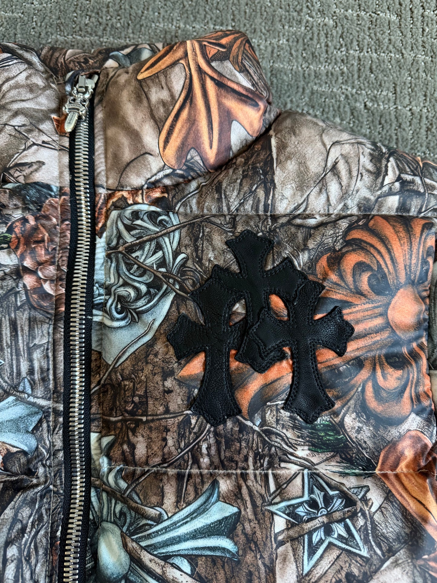 Chrome Hearts x NOCTA Triple Cross Puffer Jacket Woodland Camo