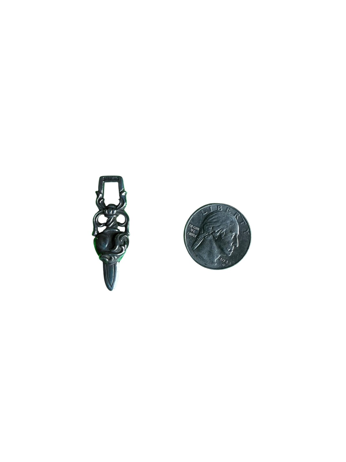 Chrome Hearts Vine Heart Dagger Zipper Pendant
