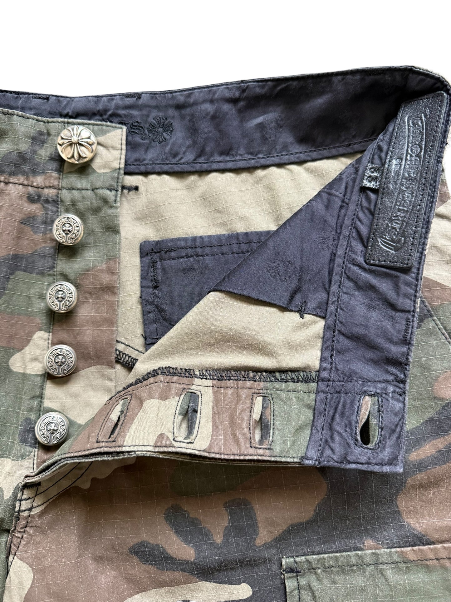 Chrome Hearts Devil Dog Camo Cargo Shorts