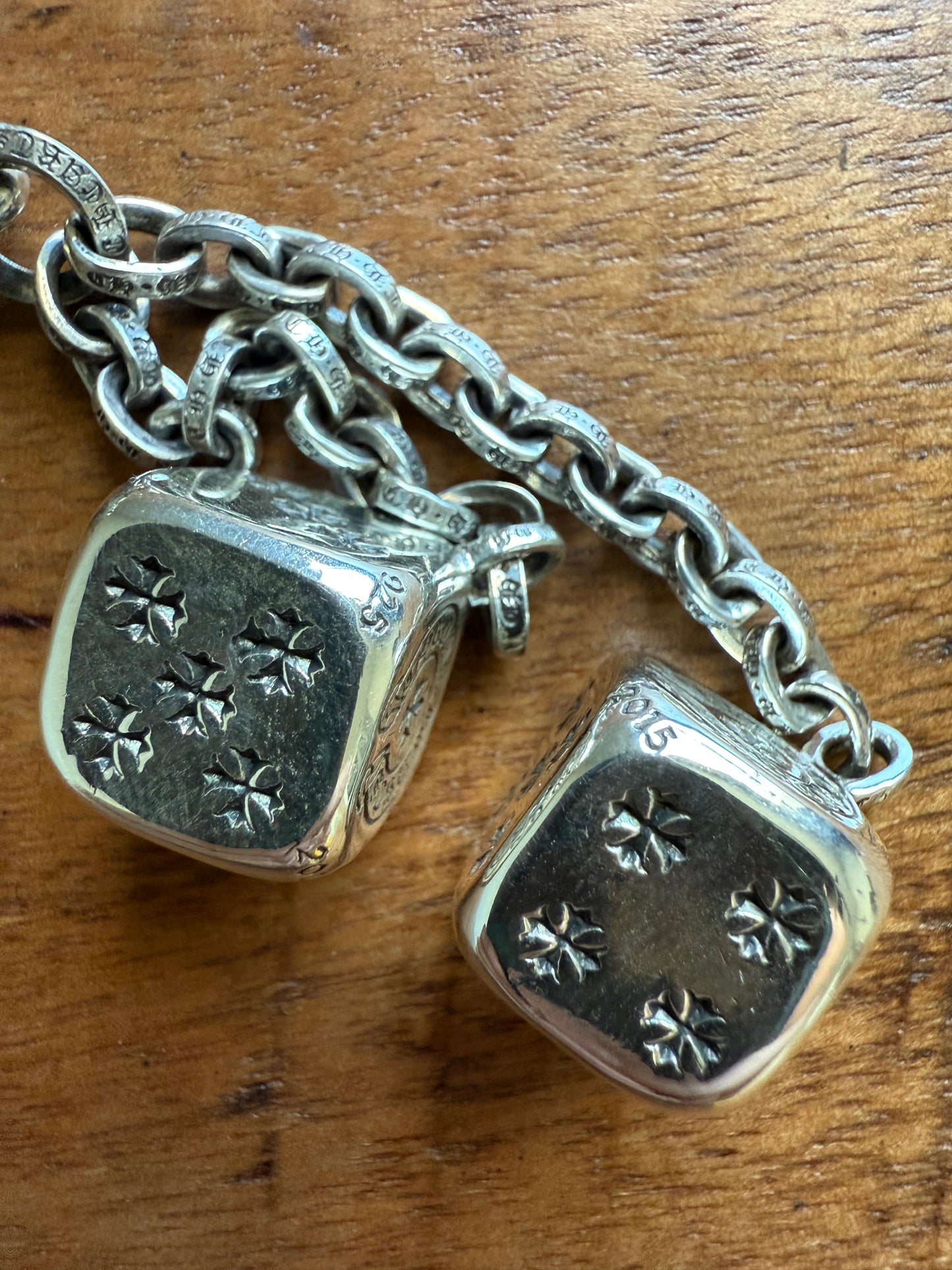 Chrome Hearts Dice Keychain Silver