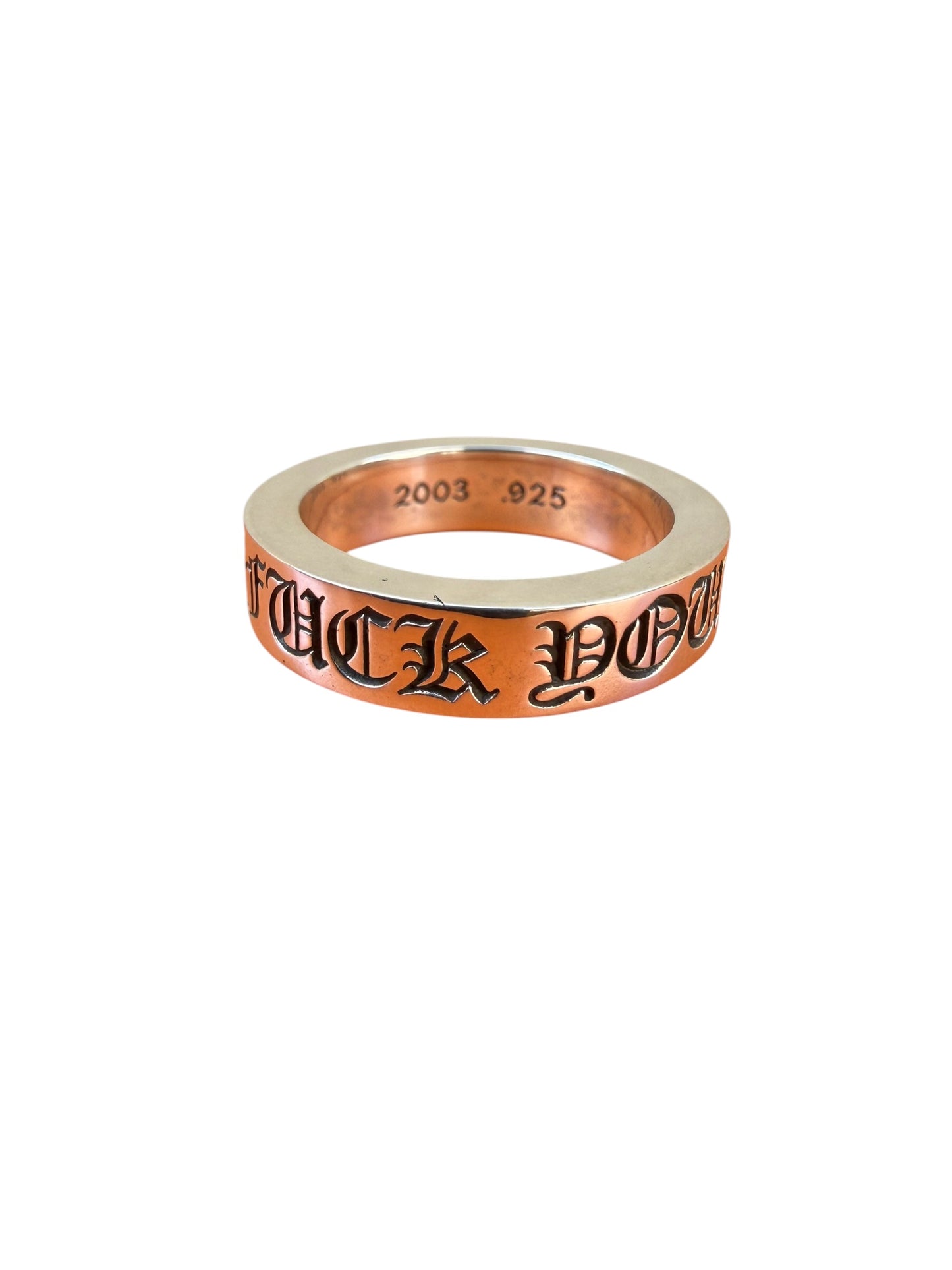 Chrome Hearts Fuck You Band Silver Ring