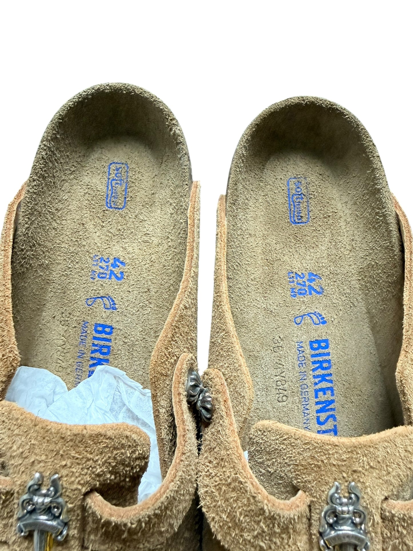 Chrome Hearts Birkenstock Boston with Dagger Embellishment