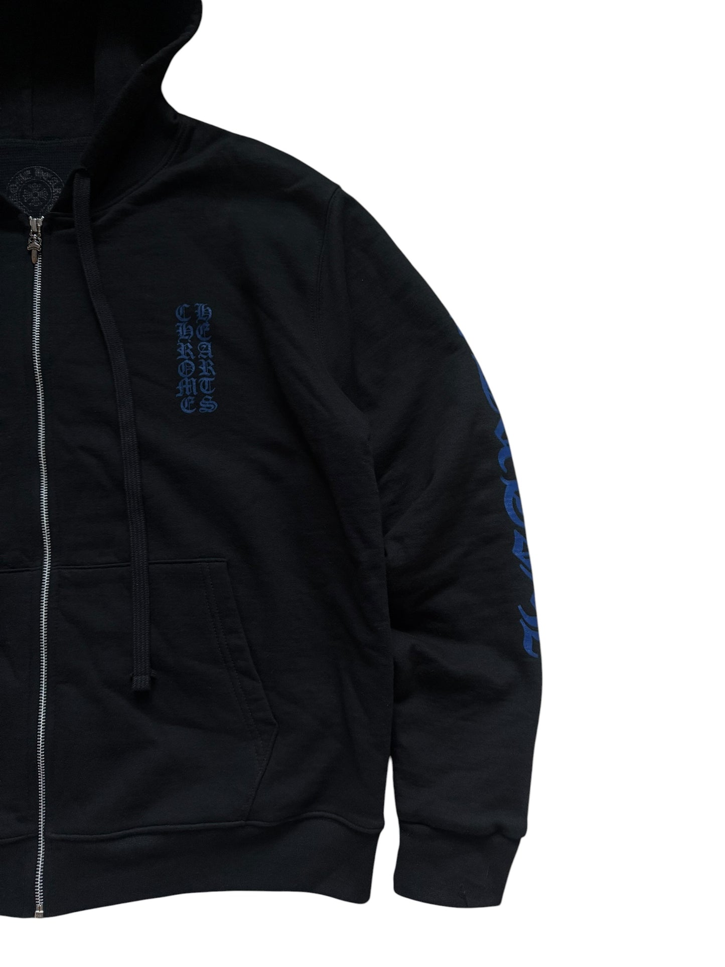 Chrome Hearts Vertical Logo Thermal Zip Up Hoodie