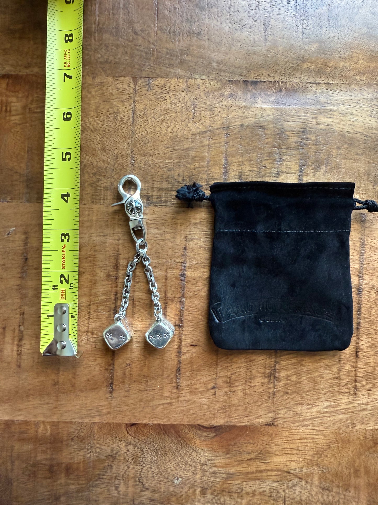 Chrome Hearts Dice Keychain Silver