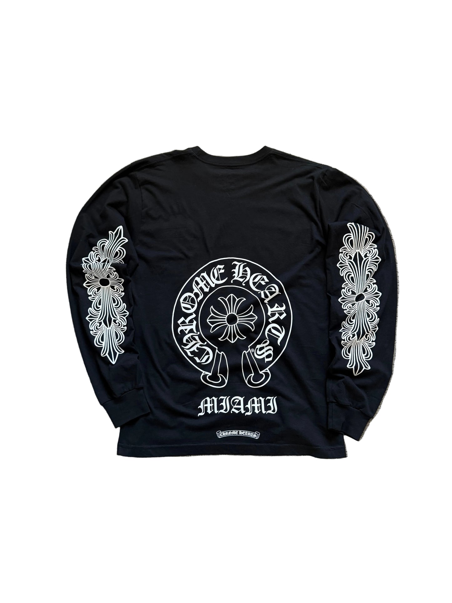 Chrome Hearts Miami Horseshoe Floral LS T-Shirt Black