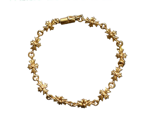 Chrome Hearts 22k Gold Tiny E Bracelet 11 Link