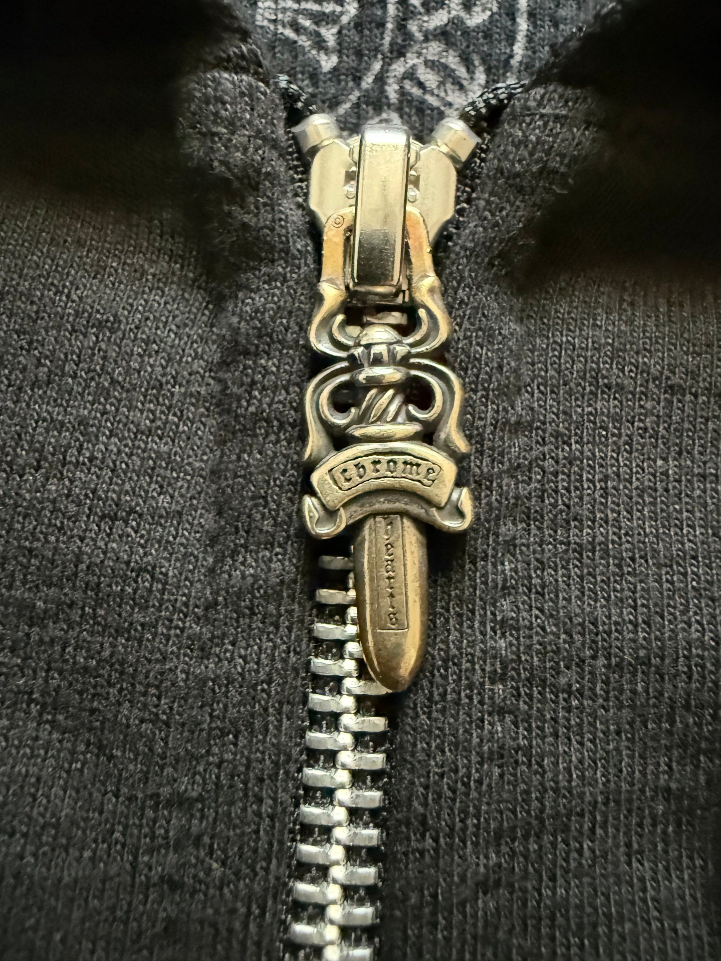 Chrome Hearts Floral Horseshoe Thermal Zip Up Hoodie