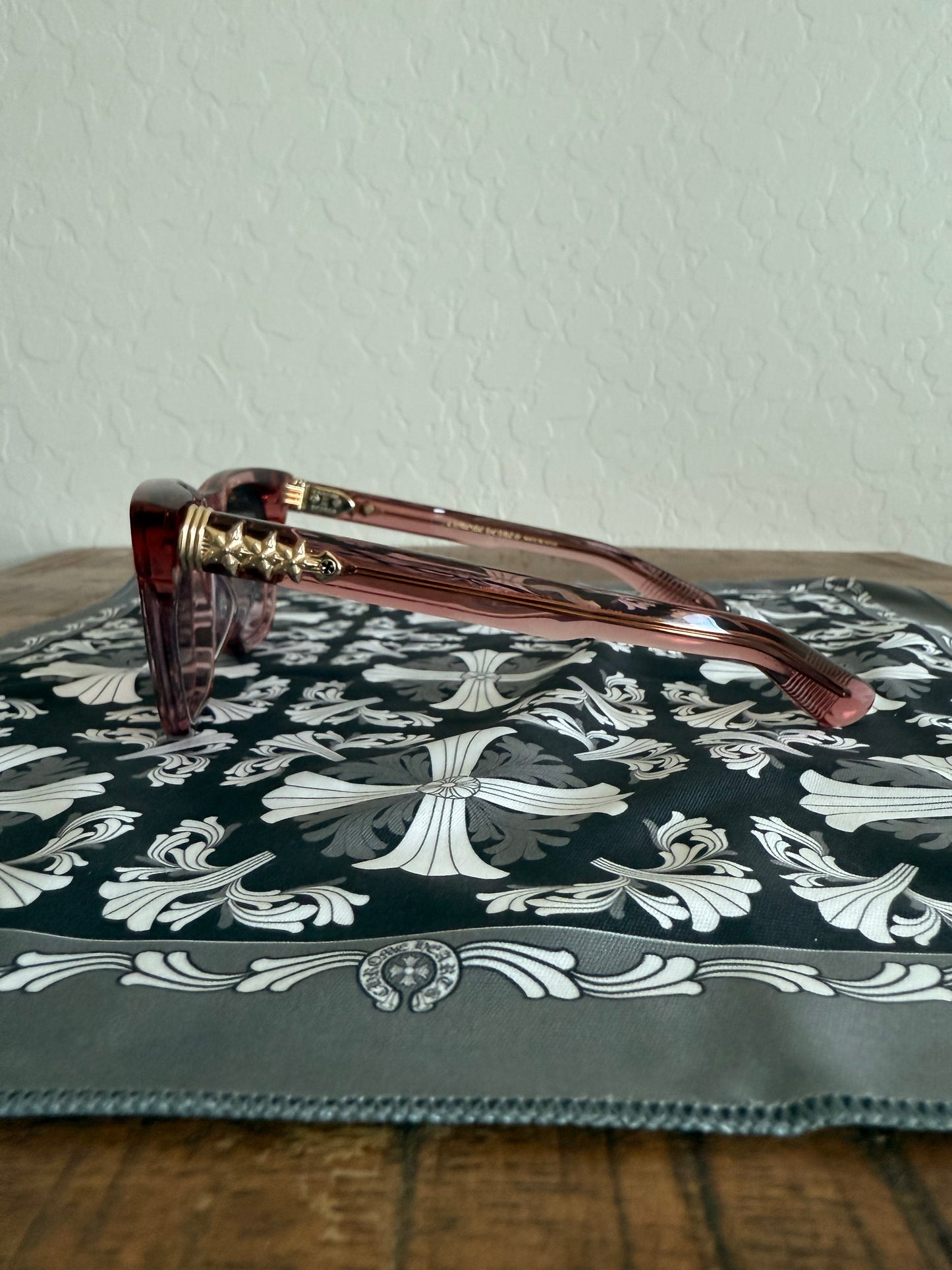 Chrome Hearts Cliteratti Clear Rose Gold Star Sunglasses