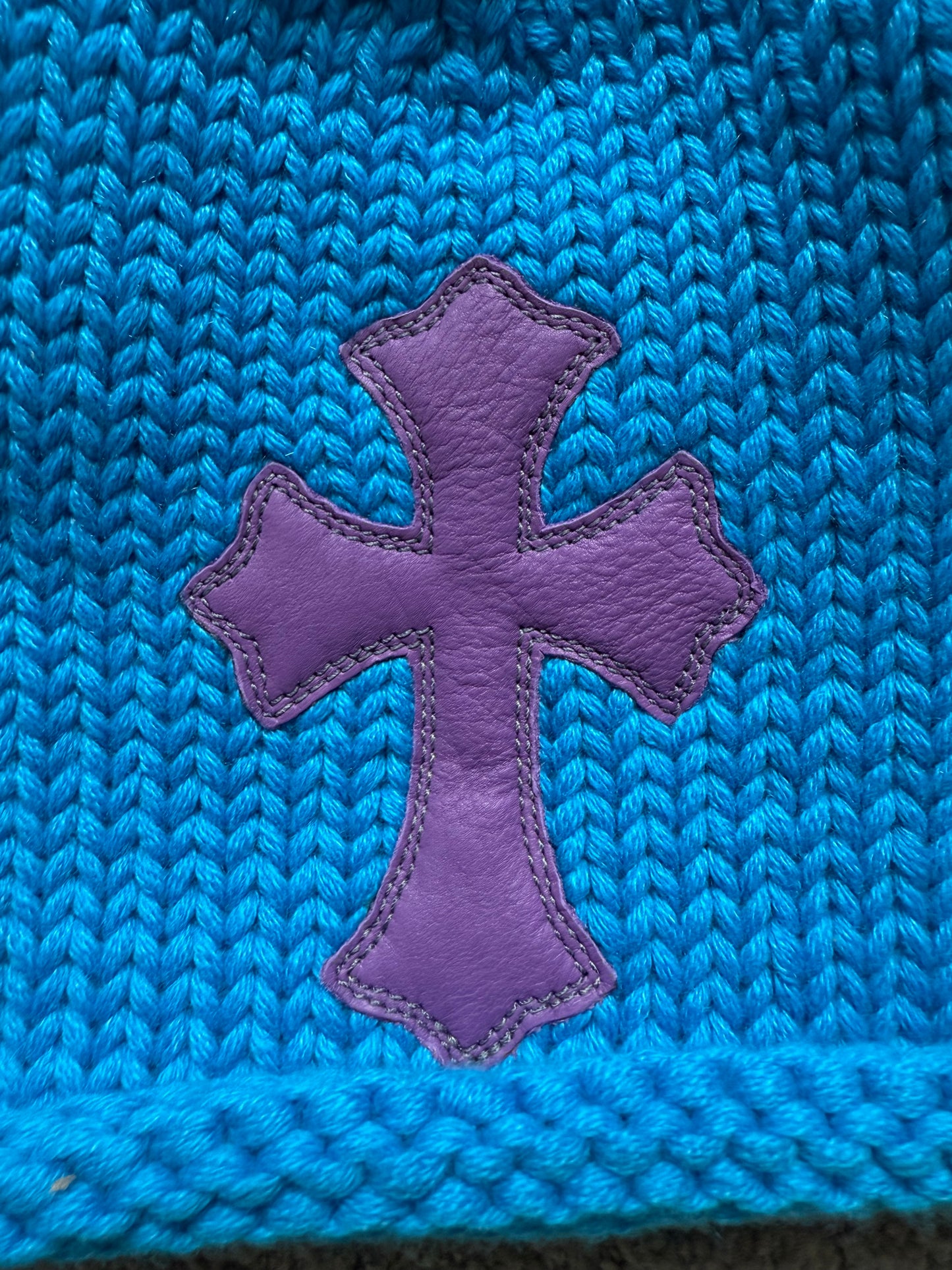 Chrome Hearts Cross Patch Cashmere Beanie Blue Purple