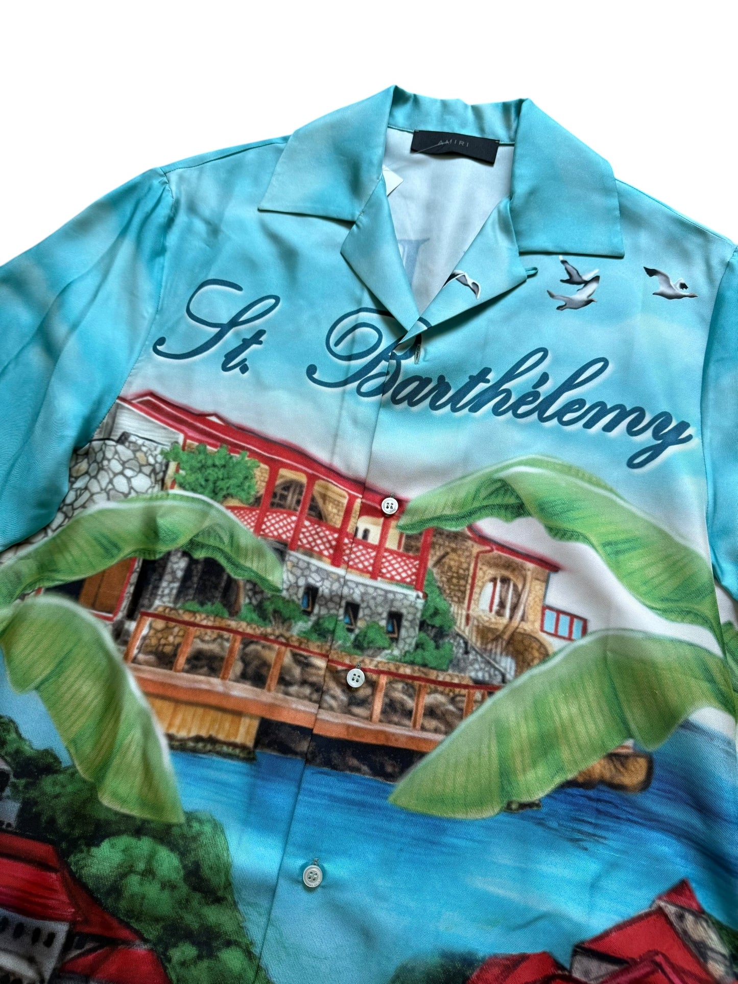 Amiri Eden Rock Silk Short Sleeve Button Up