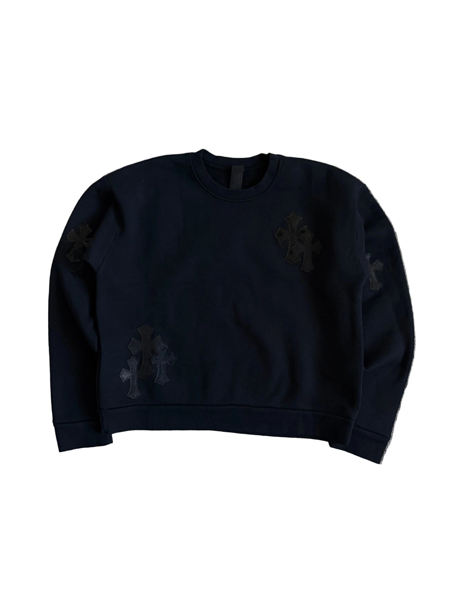 Chrome Hearts Leather Cross Patch Sweatshirt Black