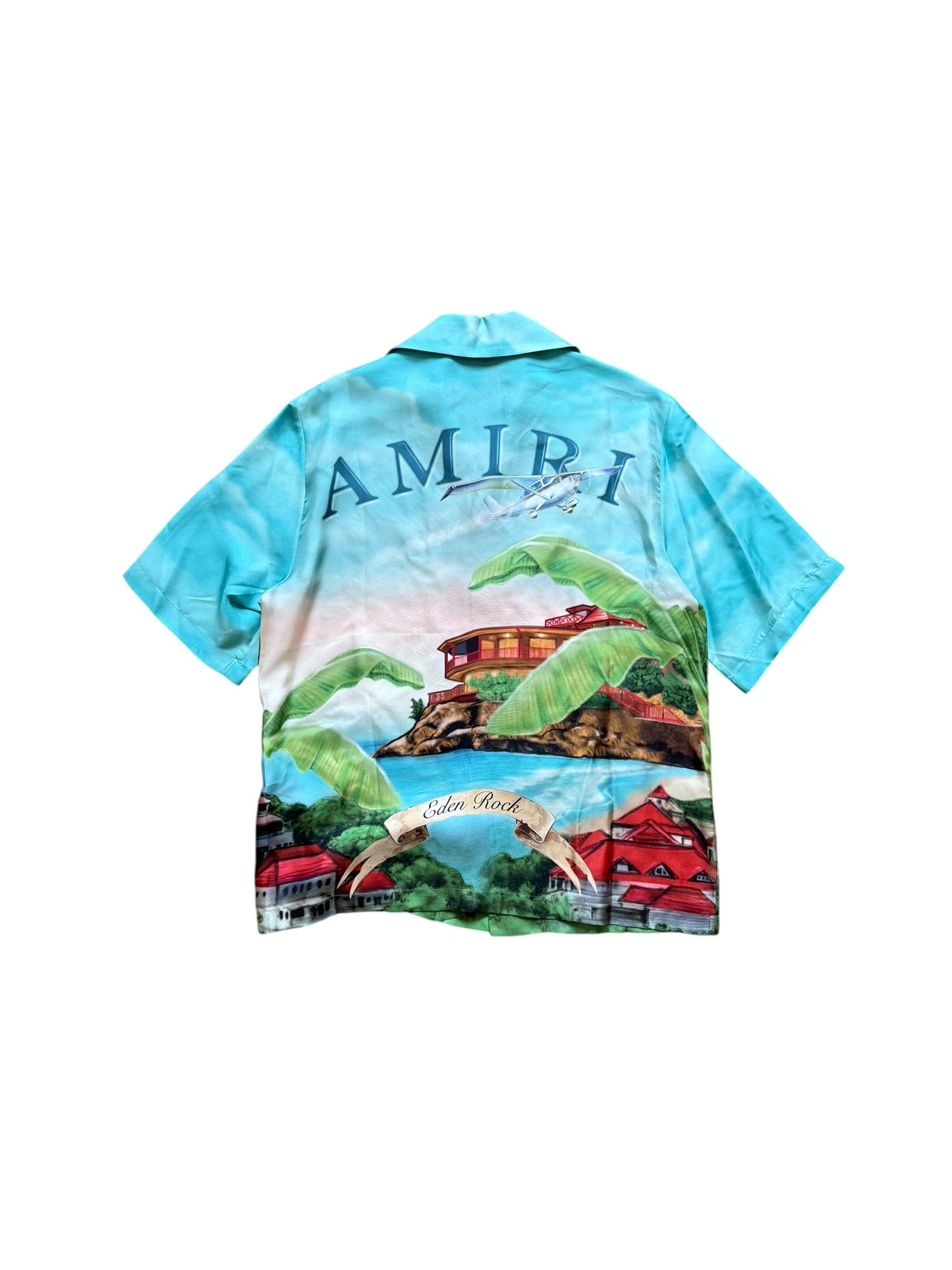 Amiri Eden Rock Silk Short Sleeve Button Up