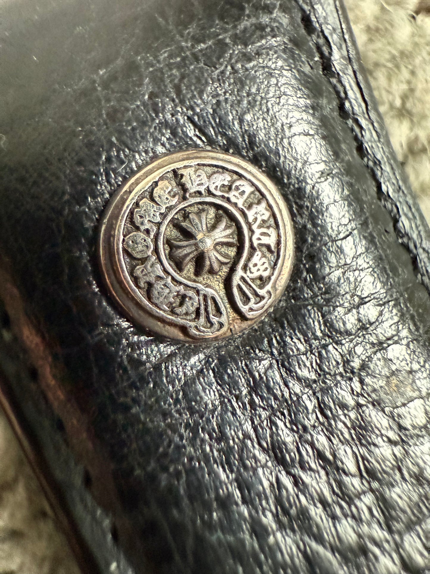 Chrome Hearts Leather Belt Strap 1" Black