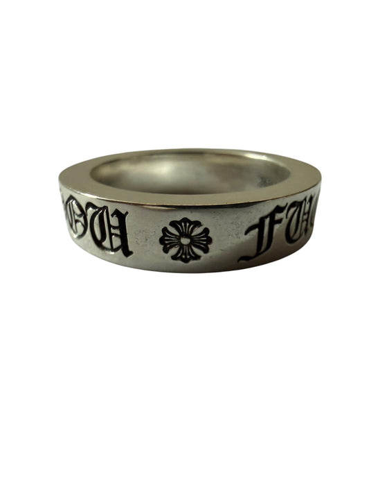 Chrome Hearts Fuck You Band Silver Ring