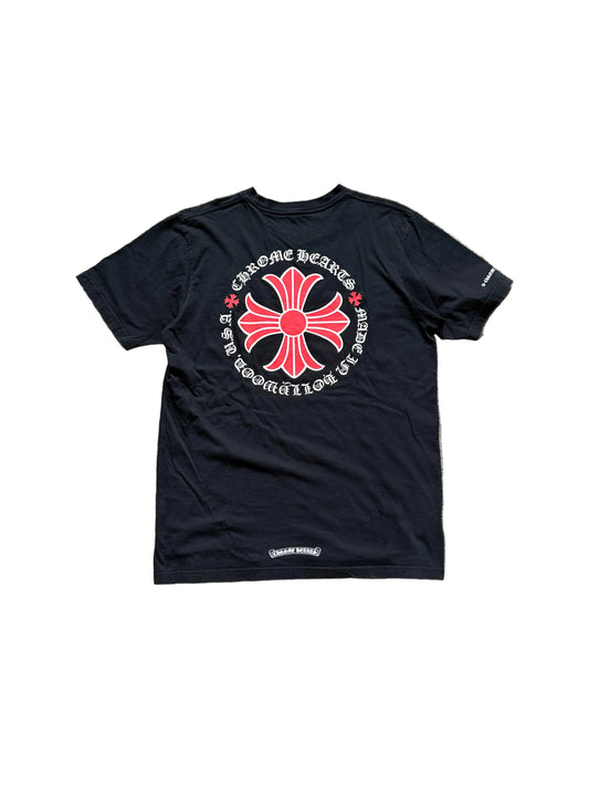 Chrome Hearts Red Plus Cross SS T-Shirt Black Red