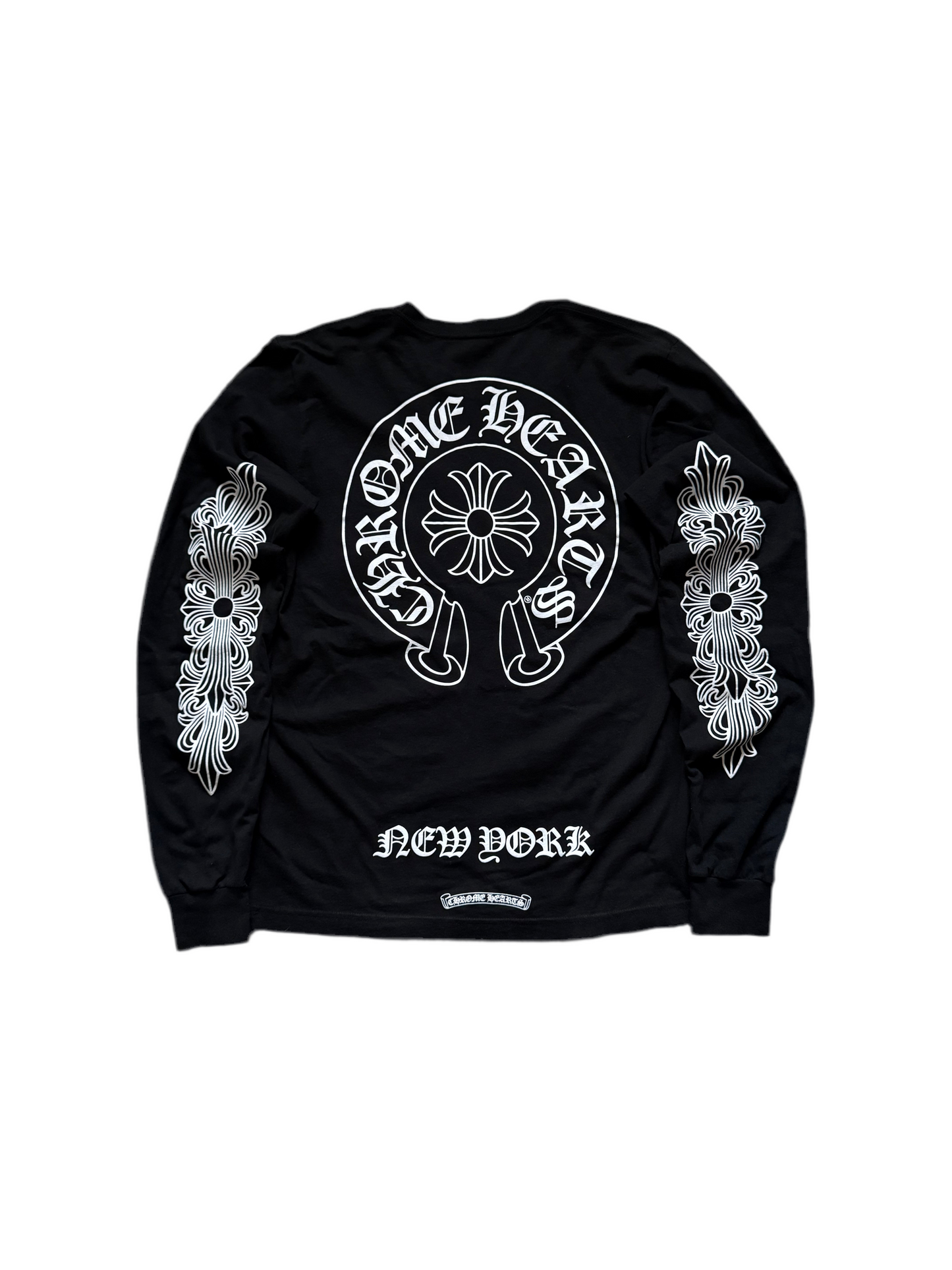 Chrome Hearts New York Horseshoe Floral LS T-Shirt Black