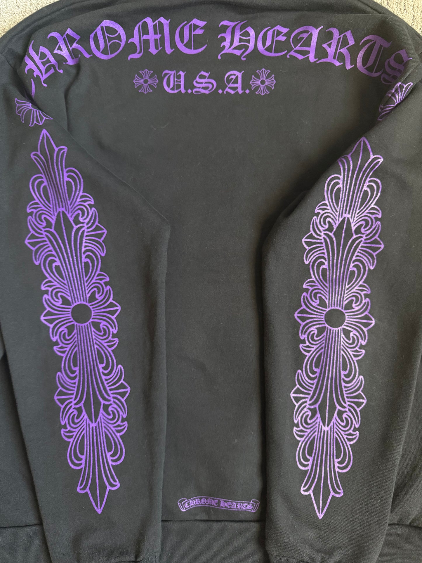 Chrome Hearts Friends & Family Floral Pullover Hoodie Black/Purple