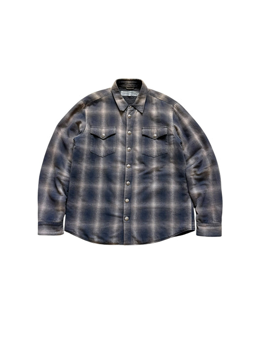 Chrome Hearts Loose Ends Cross Patch Plaid Padded Button Up