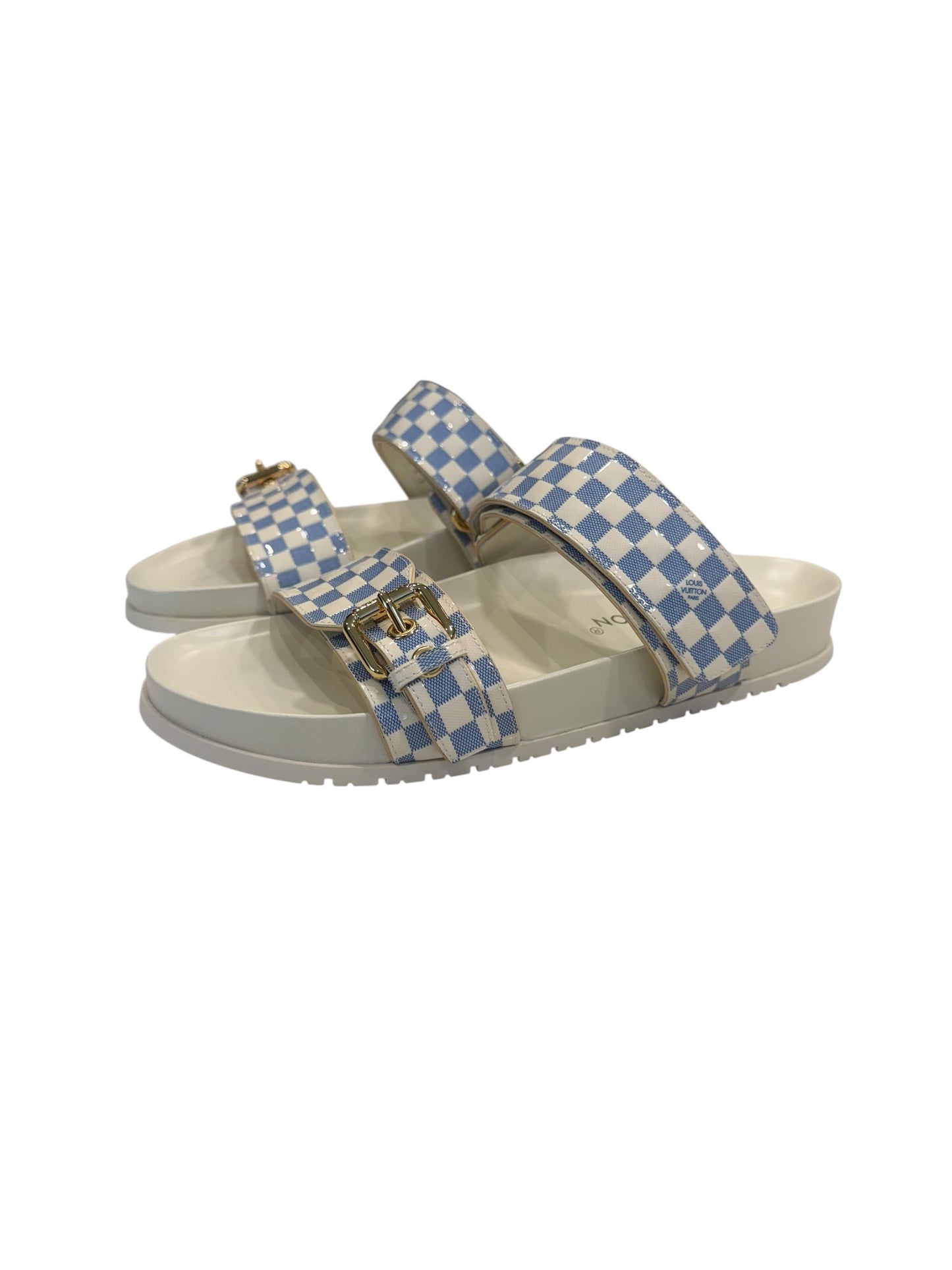 Louis Vuitton Bom Dia Sandals Damier Tan