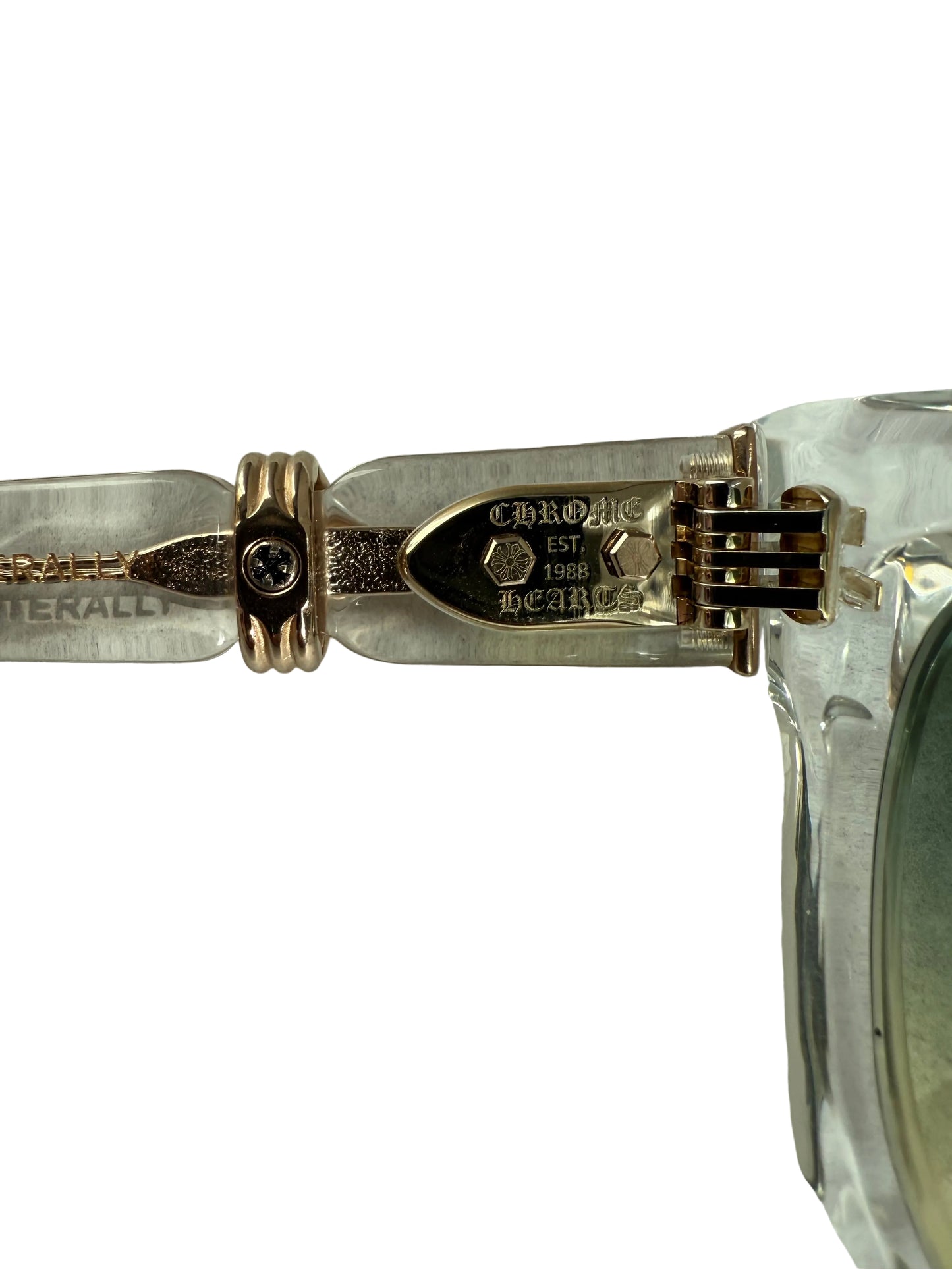 Chrome Hearts Cliterally Sunglasses Clear Gold