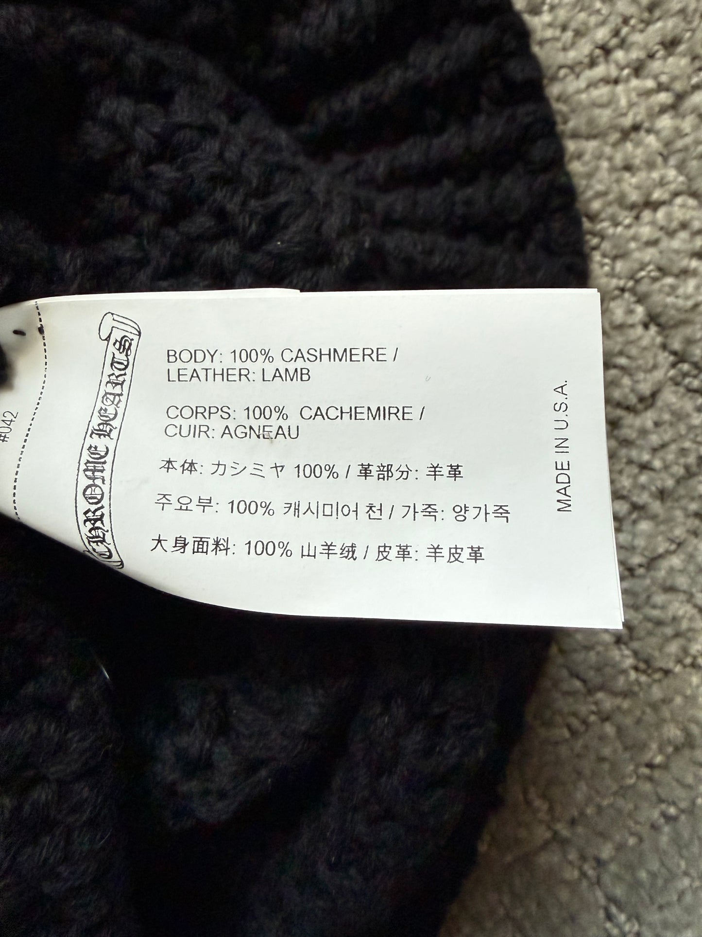 Chrome Hearts Cross Patch Cashmere Knit Beanie