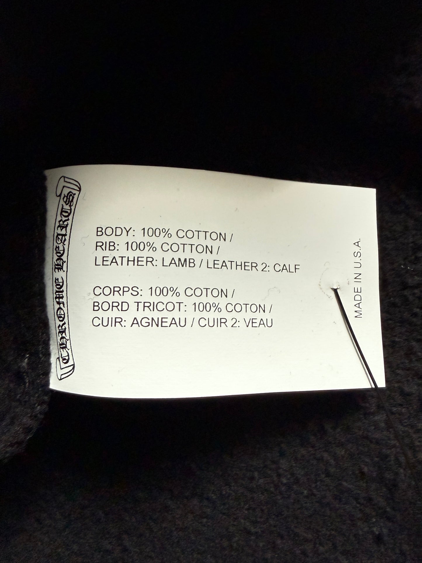 Chrome Hearts Leather Cross Patch Crewneck Sweatshirt Black
