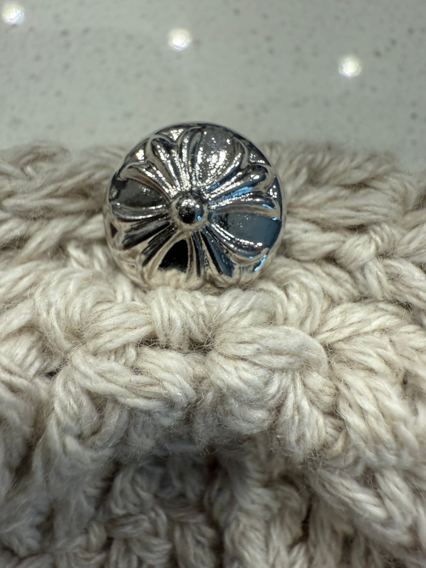 Chrome Hearts Cross Patch Cashmere Beanie Cream/White