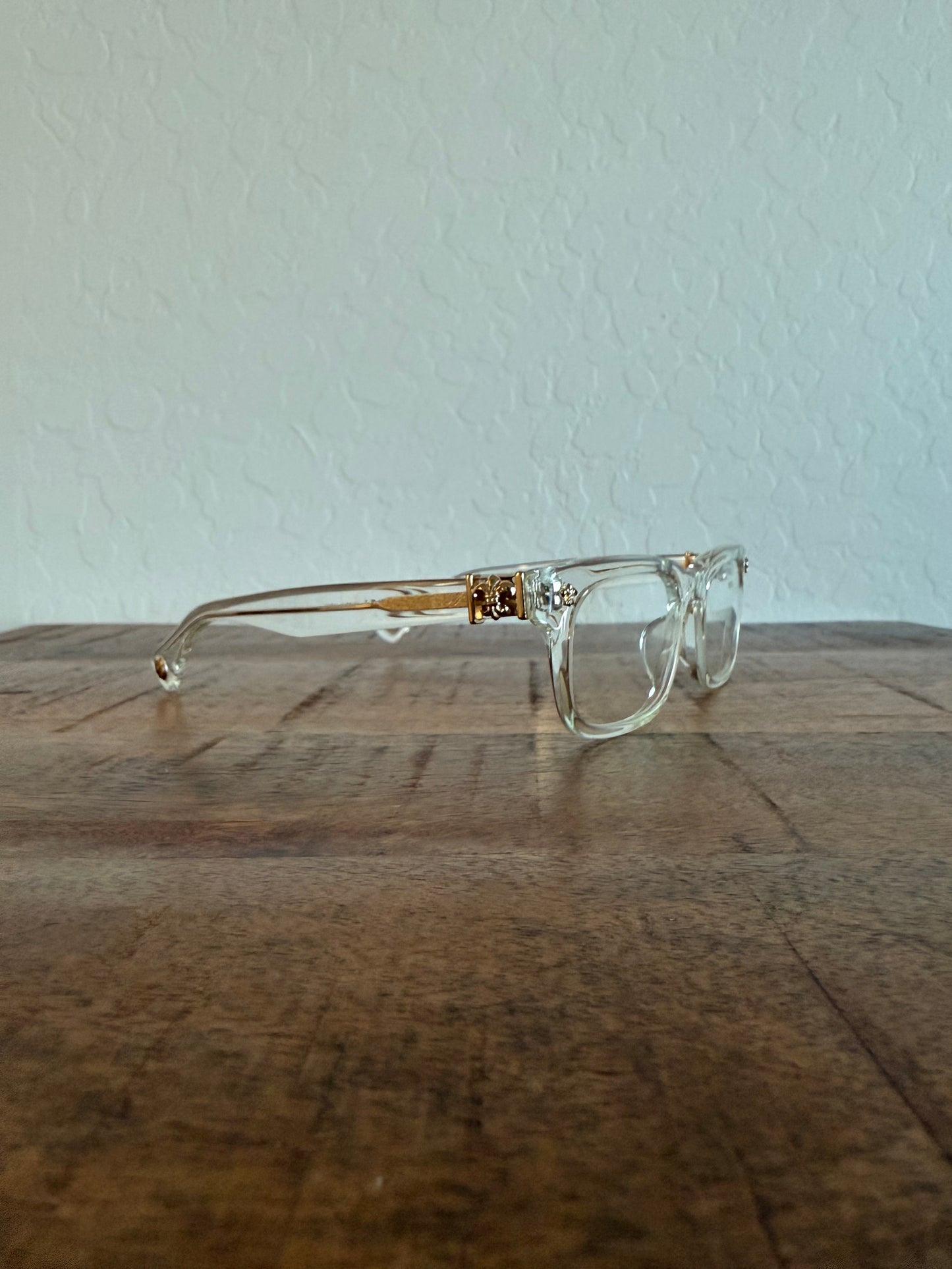 Chrome Hearts Gittin Any Glasses Crystal Clear Gold