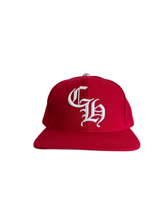 Chrome Hearts CH Logo Snapback Red/White