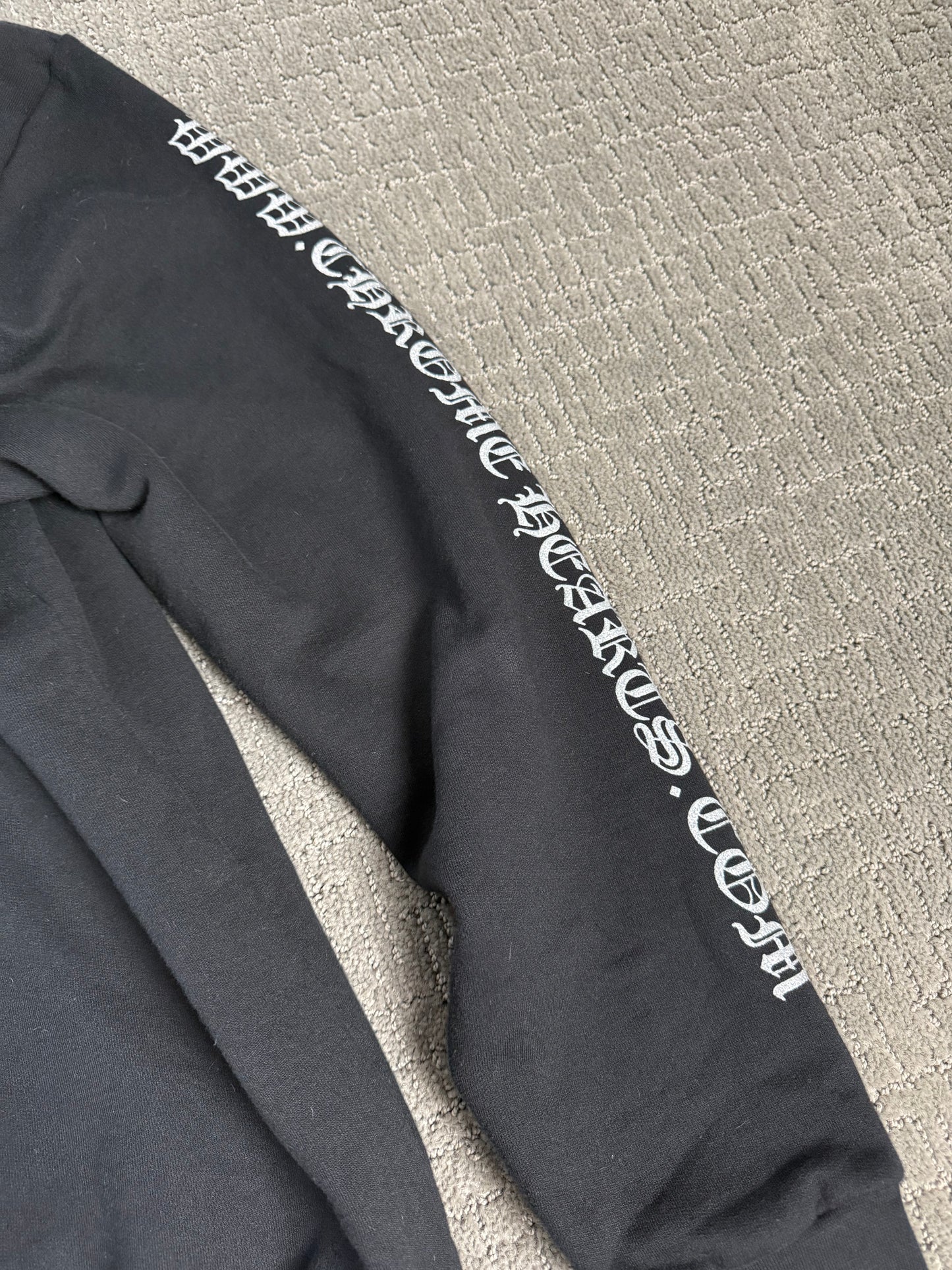 Chrome Hearts Online Exclusive Silver Glitter Pullover Hoodie Black