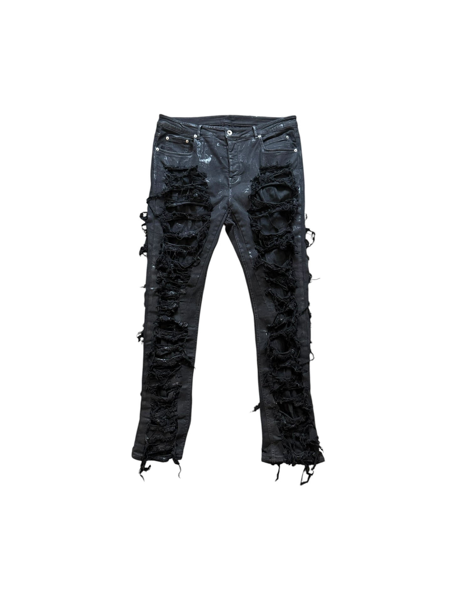Rick Owens Detroit Cut Waxed Jeans